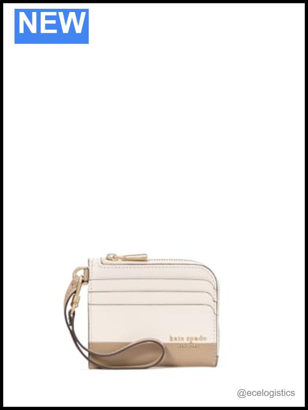 Saffiano Leather Coin Card Case Wristlet with 6 Card Slots